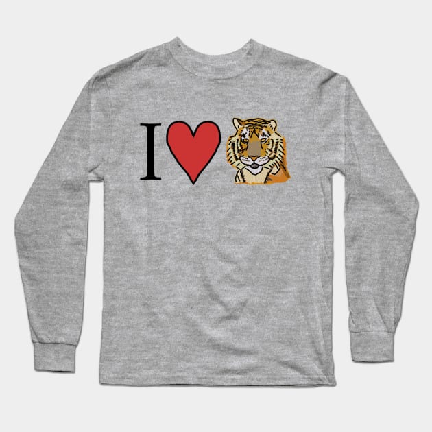 I Love This Tiger Long Sleeve T-Shirt by ellenhenryart